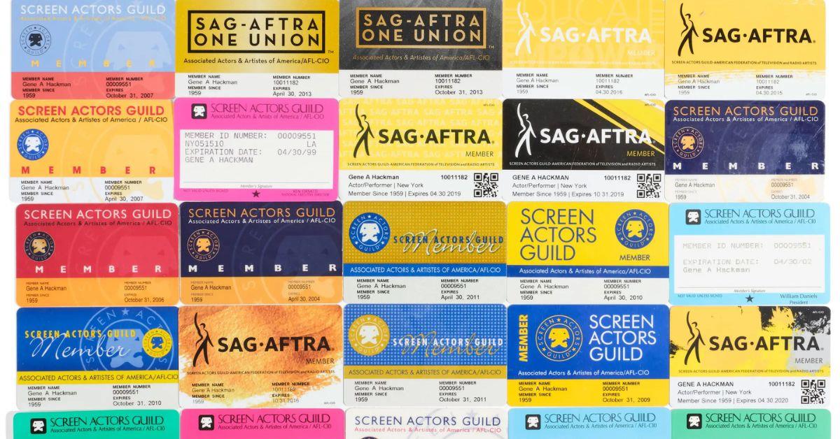 gene-hackman-sag-cards-1762545538240 A colorful collection of Hackman's Screen Actor's Guild membership cards.