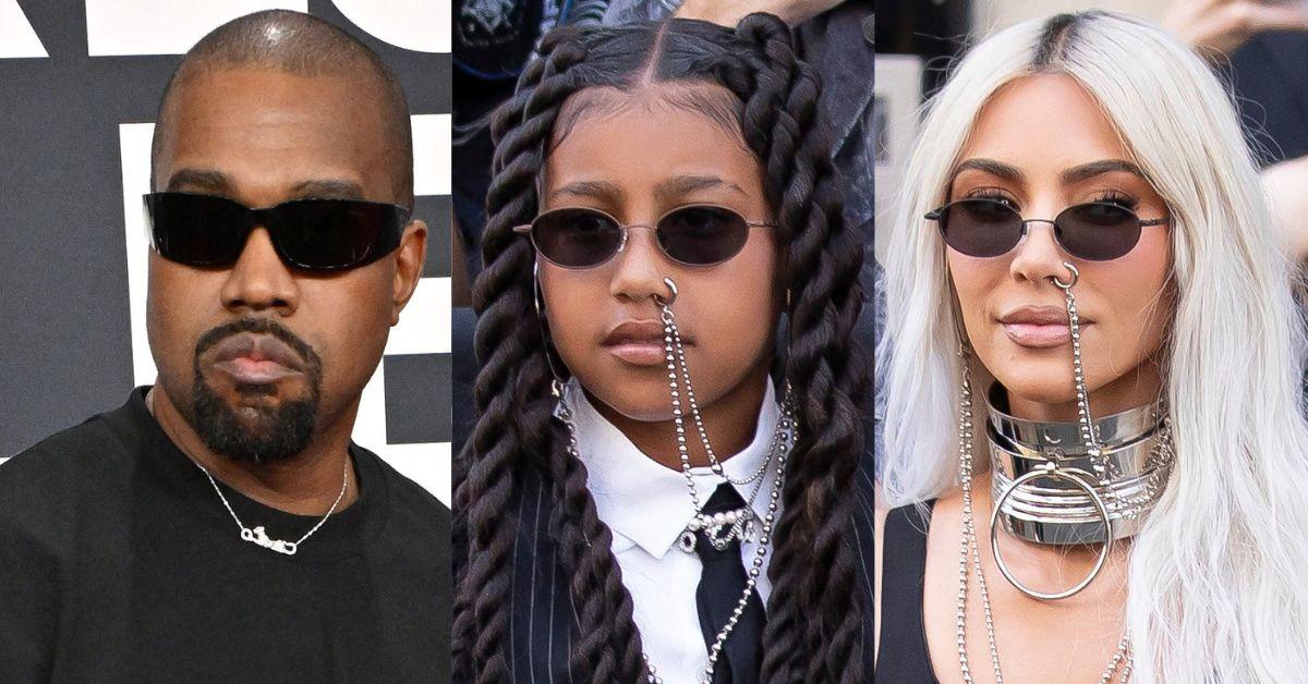 kanye-west-upset-kim-kardashian-north-fake-tattoos-piercings-1762864171541 picture of Kanye West, North West and Kim Kardashian