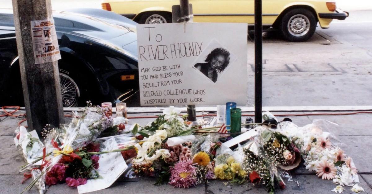 Photo of memorial for River Phoenix
