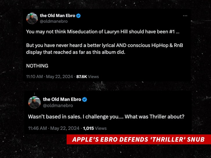 Apple's Ebro Defends 'Thriller' Snub