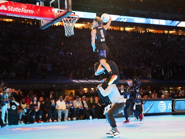 Mac McClung On The Court For The '24 All-Star Dunk Contest