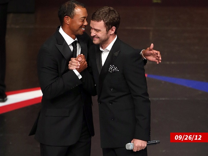 0705 tiger woods justin timberlake getty