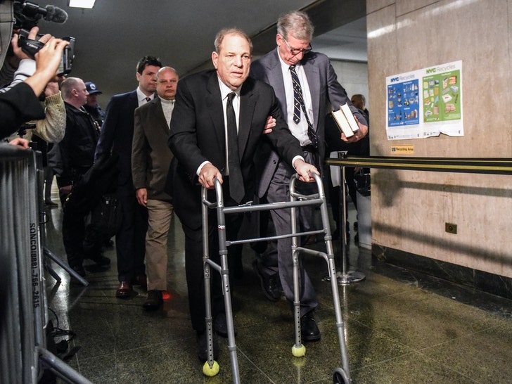 Harvey Weinstein With A Walker