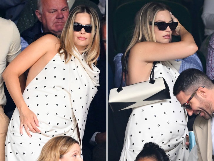 Margot Robbie Pregnant Belly Wimbledon -- Love All!