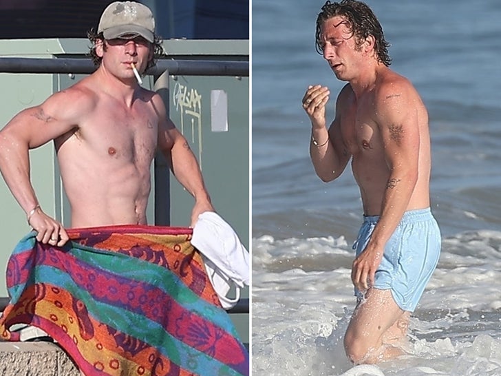 Jeremy Allen White Strips Down For Dip at Malibu Beach Post-Workout