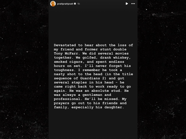 chris pratt instagram story