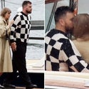 Travis Kelce Kissing Taylor Swift On A Boat