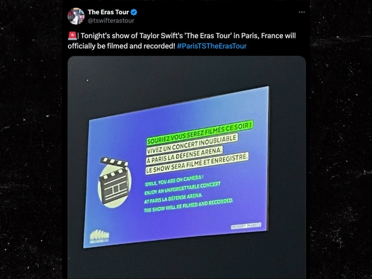 eras tour filmed paris