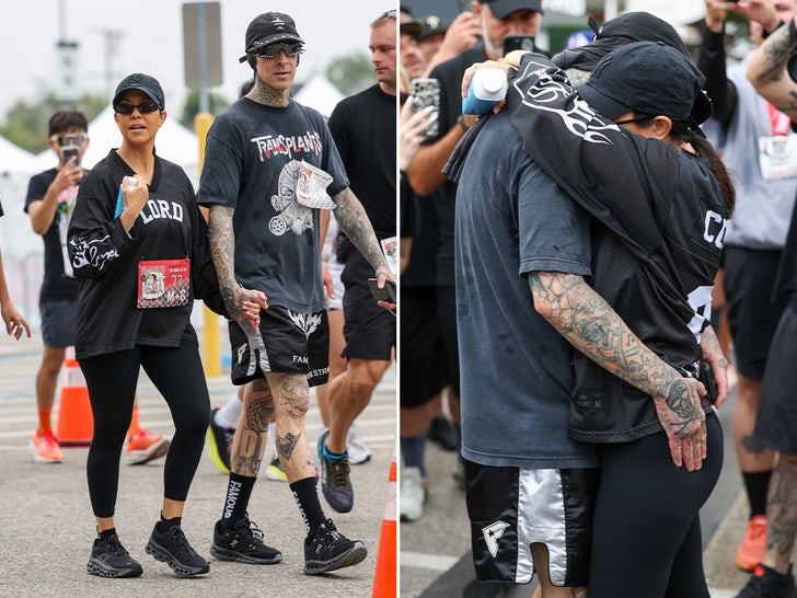 Travis Barker and Kourtney Kardashian at Run Travis Run 5K Event
