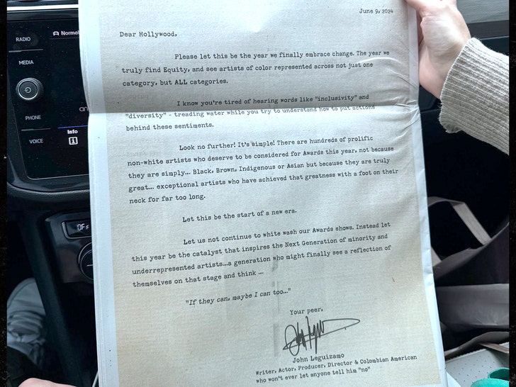 John Leguizamo letter