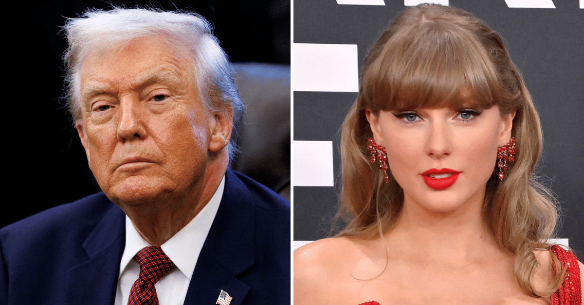 donald-trump-taylor-swift-karoline-leavitt-spotify-wrapped-top-artist-5-1764872227187 Split photo of Donald Trump, Taylor Swift