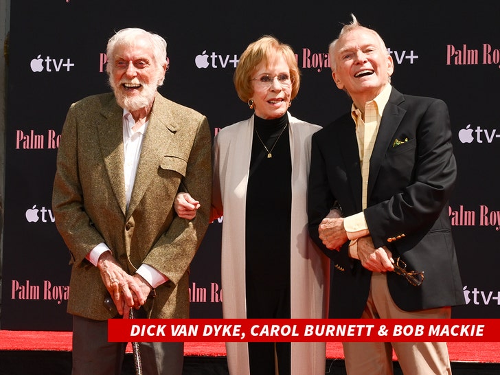 0620 Dick Van Dyke, Carol Burnett, and Bob Mackie getty