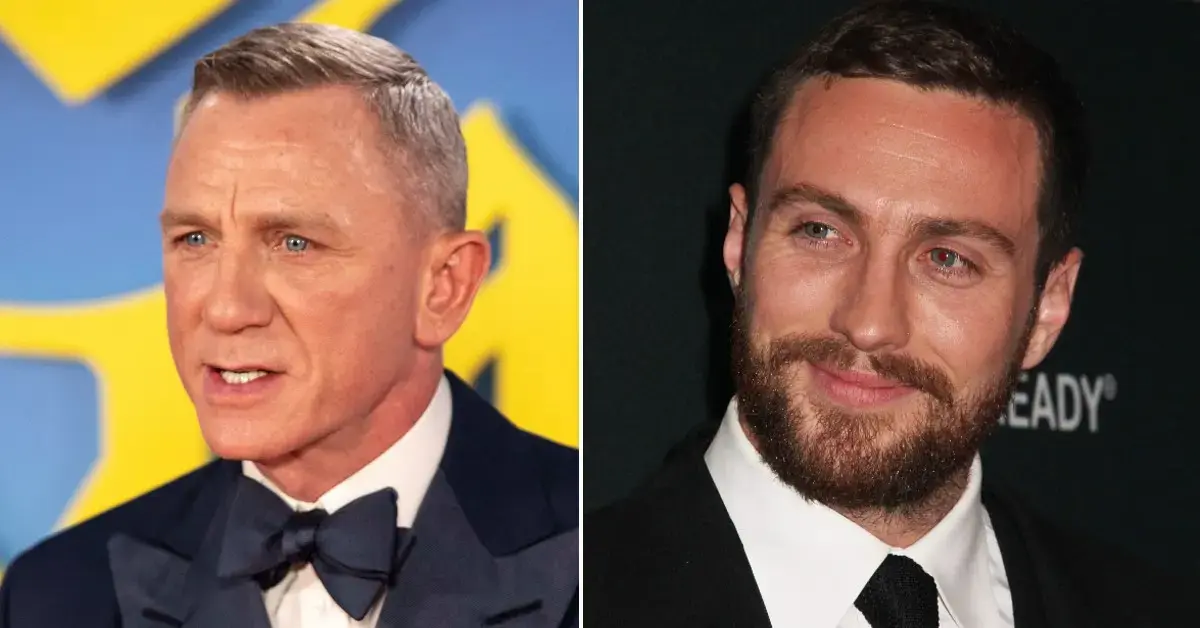Split photos of Daniel Craig and Aaron Taylor-Johnson