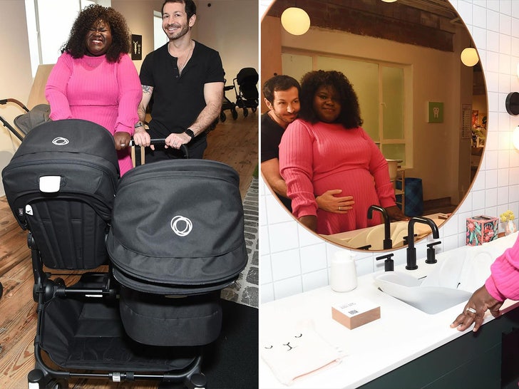 Gabby Sidibe pregnant side by side