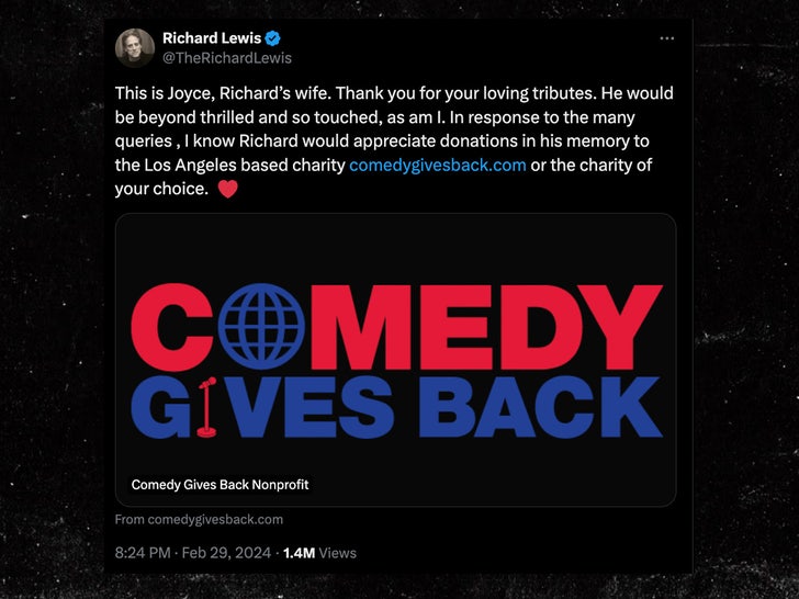 richard lewis wife tweet