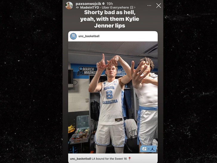 05abd290f9f24f68936565c581170ece_md UNC Basketball Player Paxson Wojcik Leans Into Kylie Jenner Dating Rumor