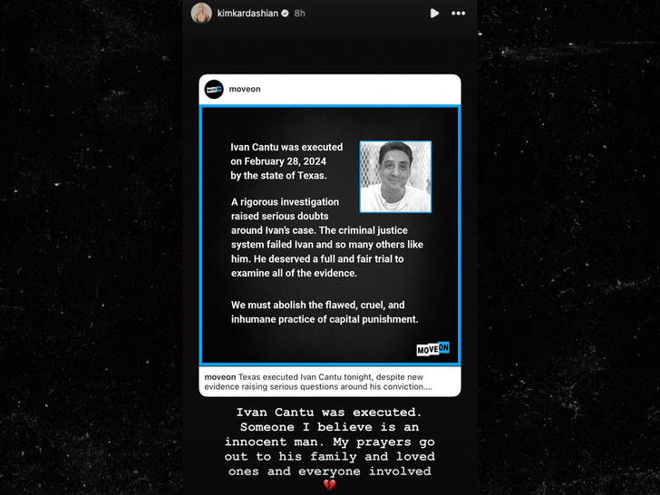 kim kardashian on ivan cantu instagram story