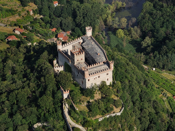 2dc567a7238944e090b4d1940f8bf036_md aerial view of the medieval castle Montalto Dora, Turin, Italy