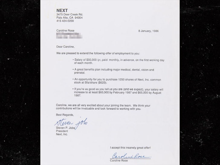 Steve Jobs Offer Letter
