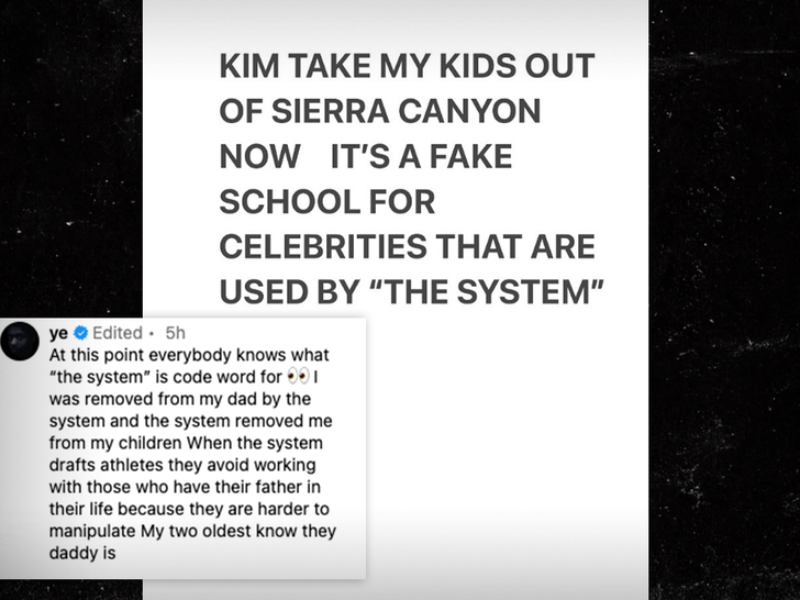kanye west instagram post about sierra school