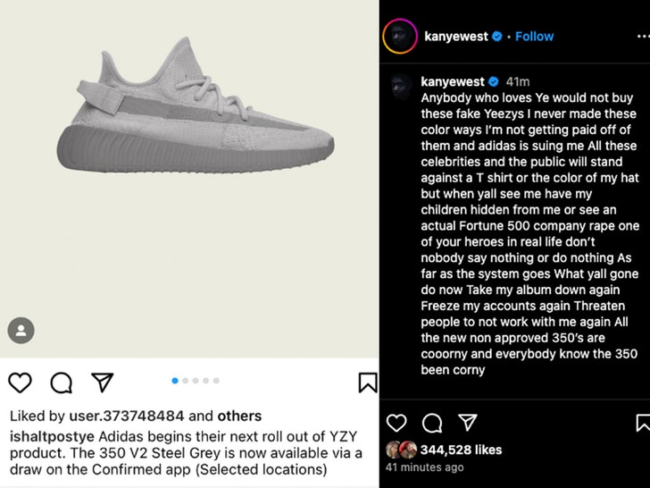 kanye west shoes instagram post