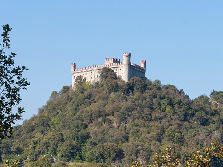 8469357367f844cb88f6d62340b10b07_md aerial view of the medieval castle Montalto Dora, Turin, Italy
