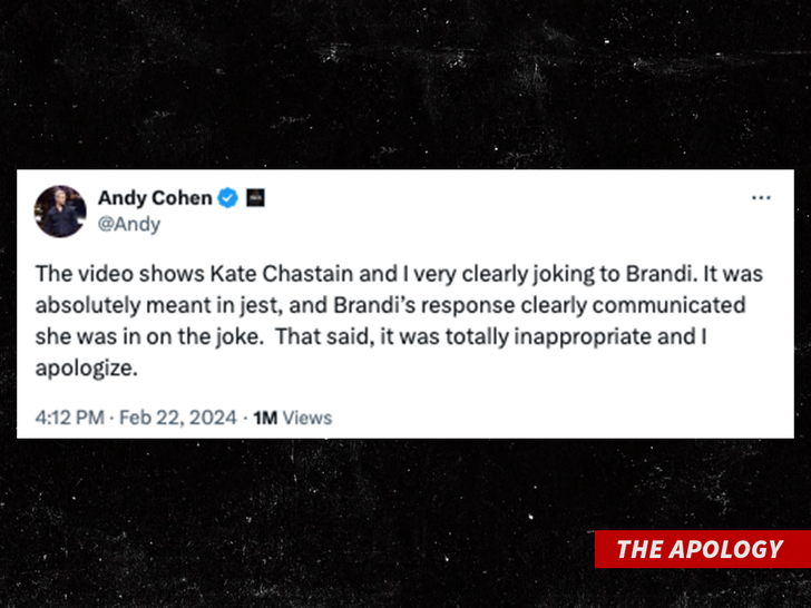 andy cohen The Apology tweet