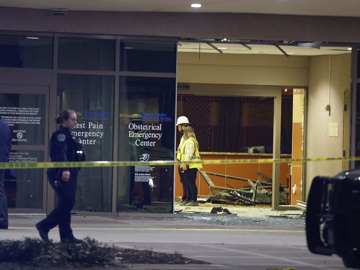 car crashes in to emergency room