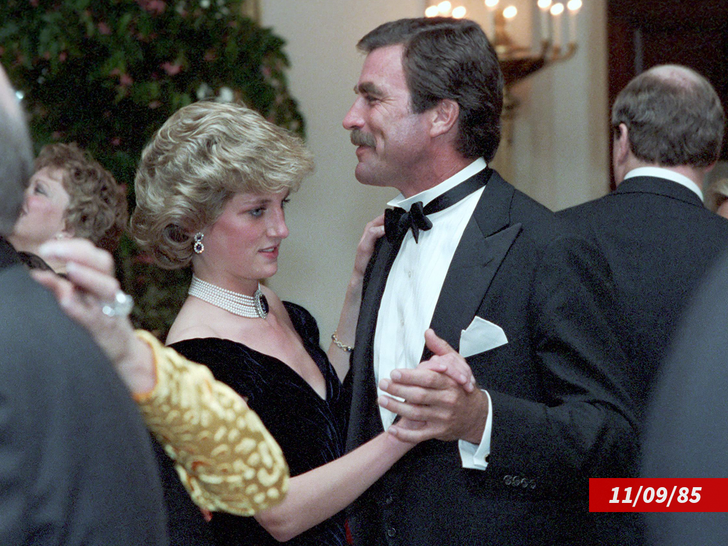 Princess Diana dances with Tom Selleck