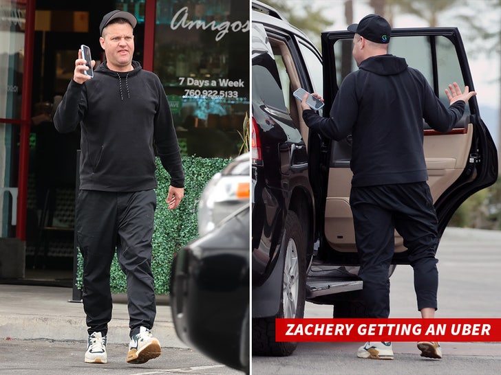 Zachery getting in an Uber