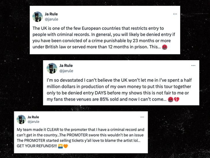 ja rule on euprean tour cancelled tweets new