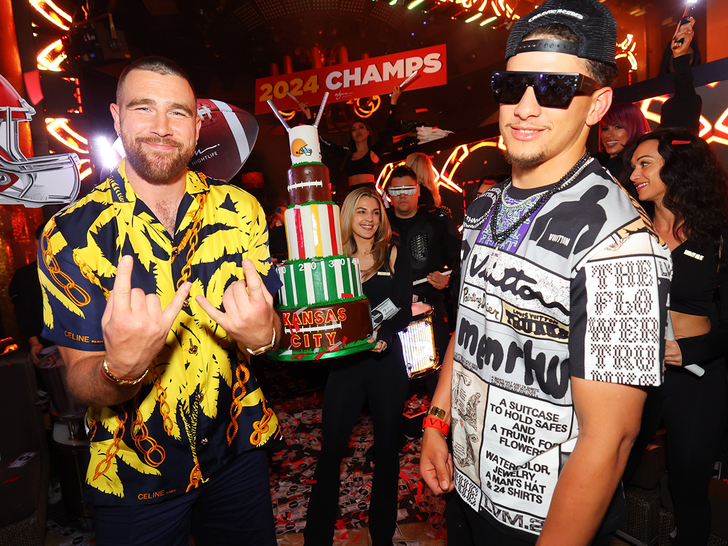 Travis Kelce with Five-Tiered Custom Football Cake at XS Nightclub at Wynn Las Vegas