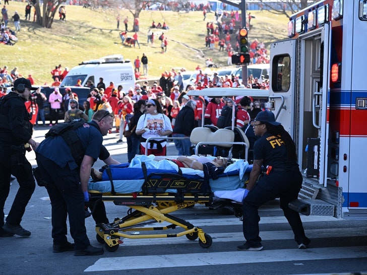 Fans Getting Medical Attention After Shooting At Super Bowl Parade