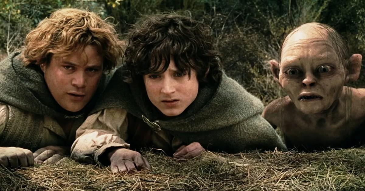 Photo of Frodo, Samwise and Gollum played by Elijah Wood, Sean Astin and Andy Serkis