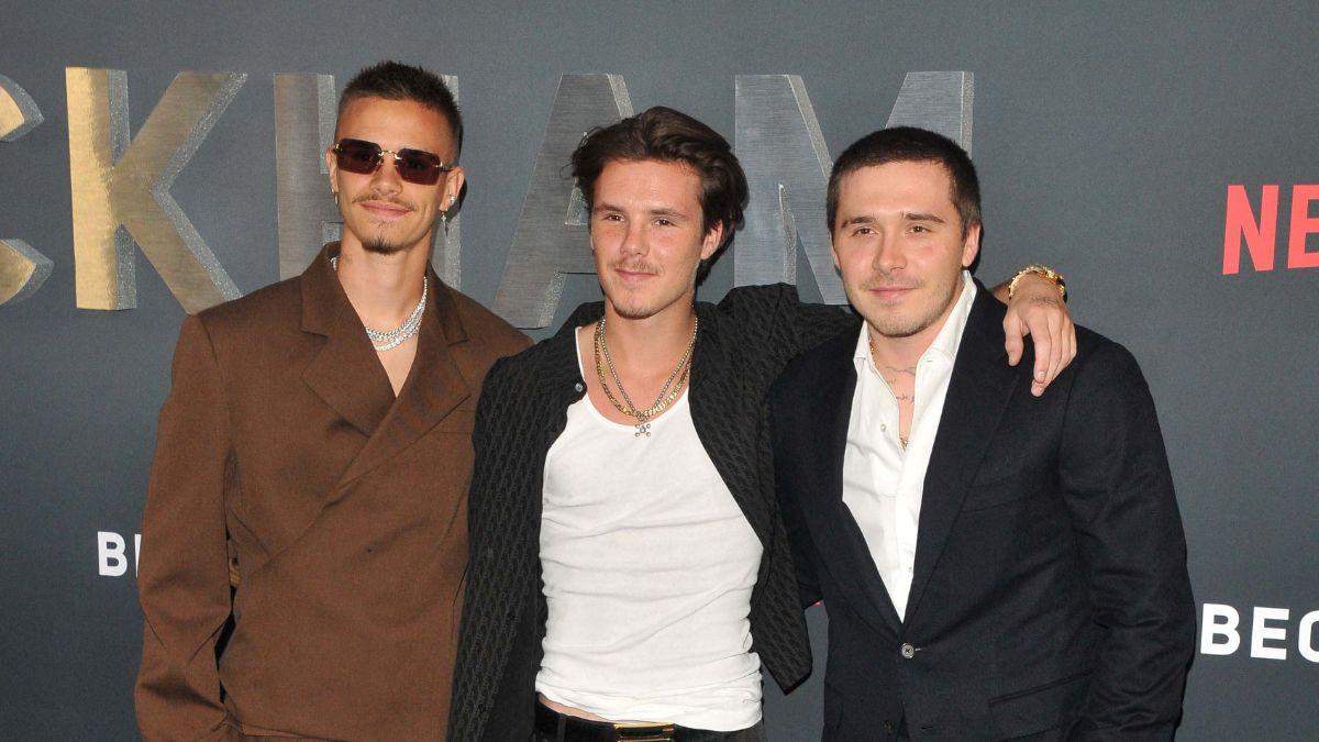 Photo of Romeo Beckham, Cruz Beckham and Brooklyn Peltz Beckham