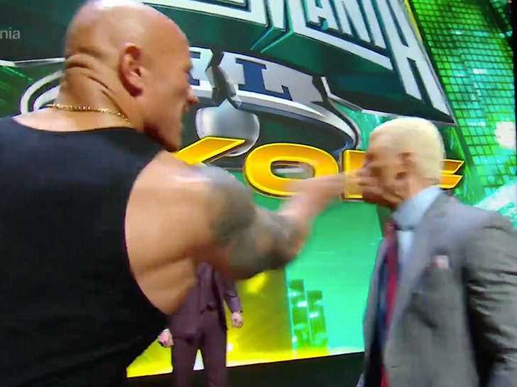 The Rock slaps Cody Rhodes 2