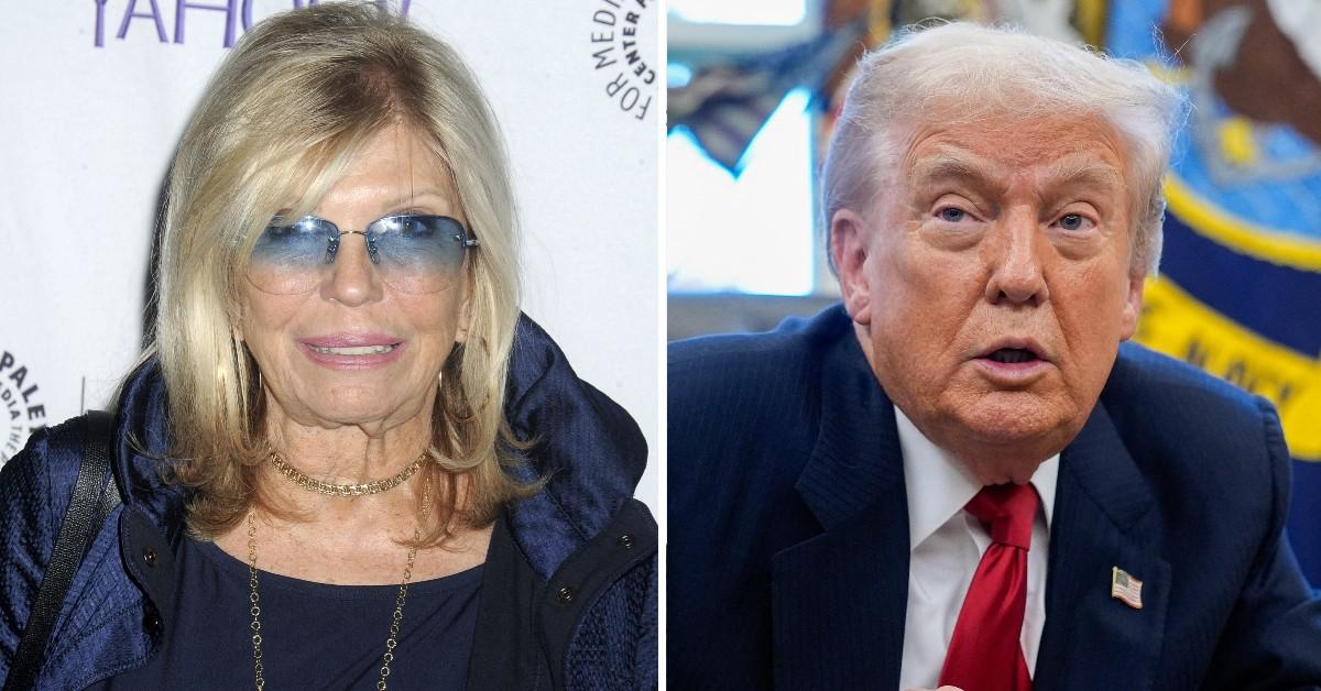 Split photo of Nancy Sinatra and Donald Trump