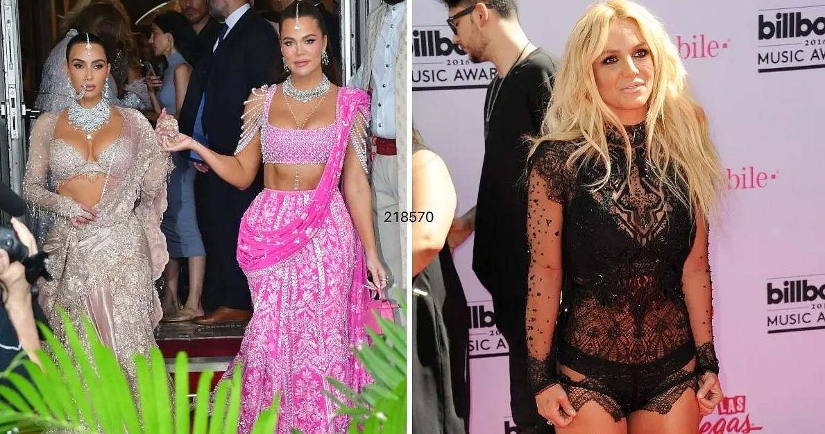 Split photos of Britney Spears, Khloe and Kim Kardashian