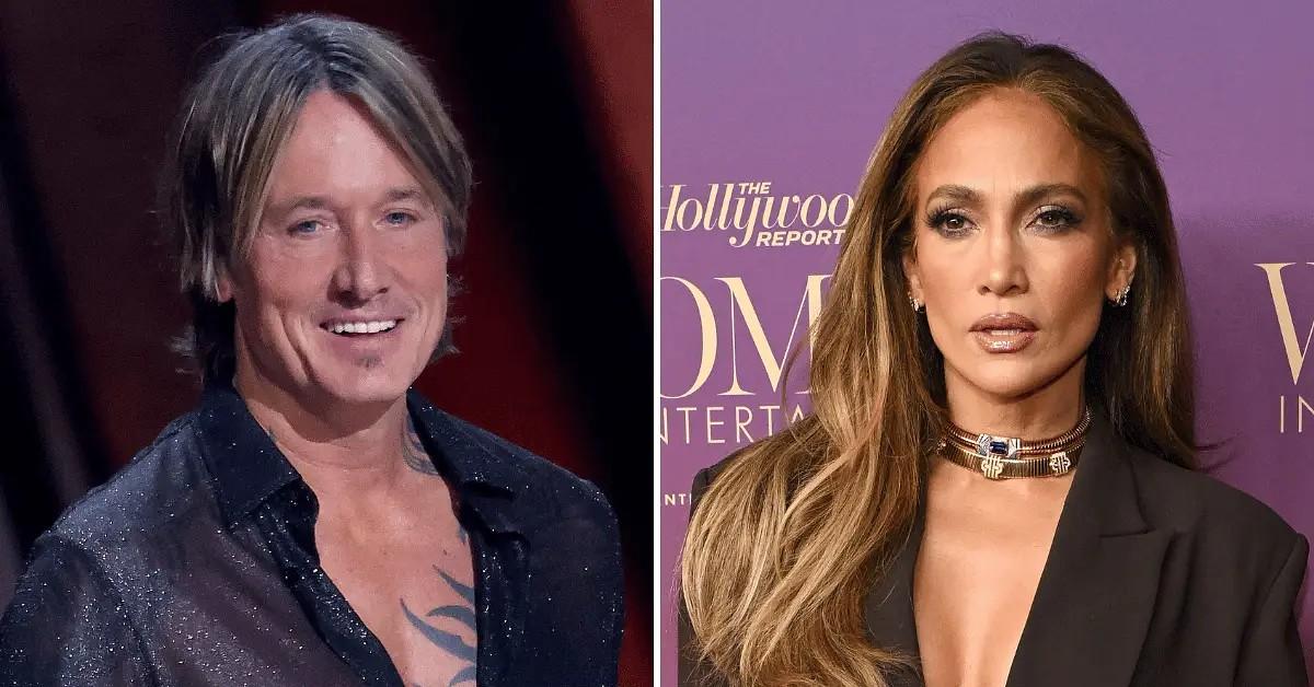 Split photo of J.Lo and Keith Urban