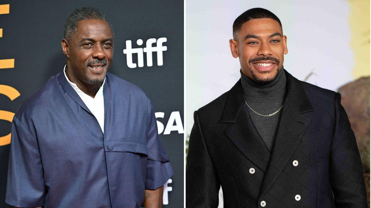 Split photos of Aaron Pierre and Idris Elba