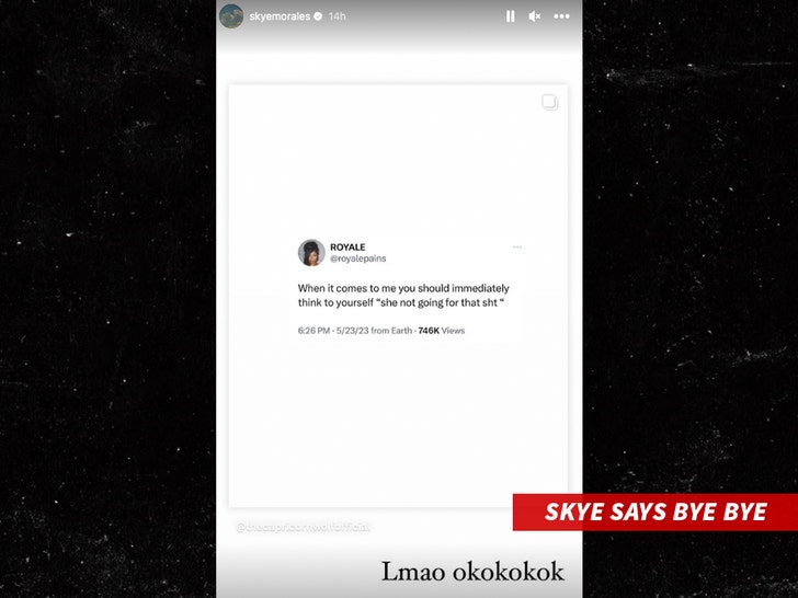 skye morales ig story