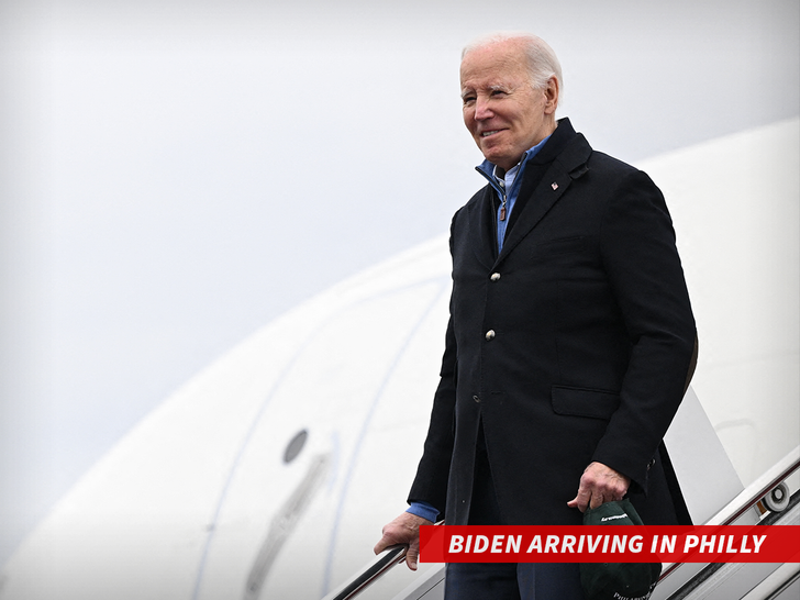 Joe biden arriving in philly