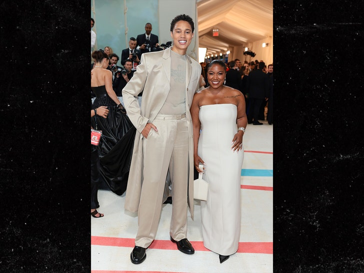 brittney griner and wife at met gala getty