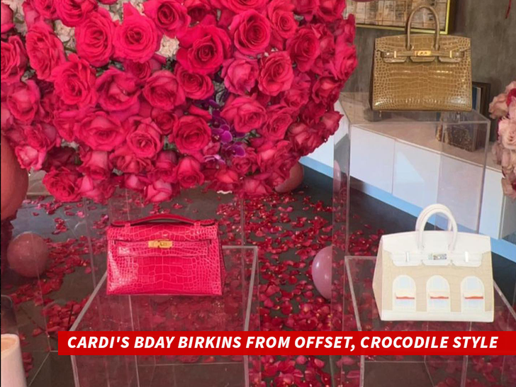 cardi's BDay Birkins From Offset, Crocodile Style