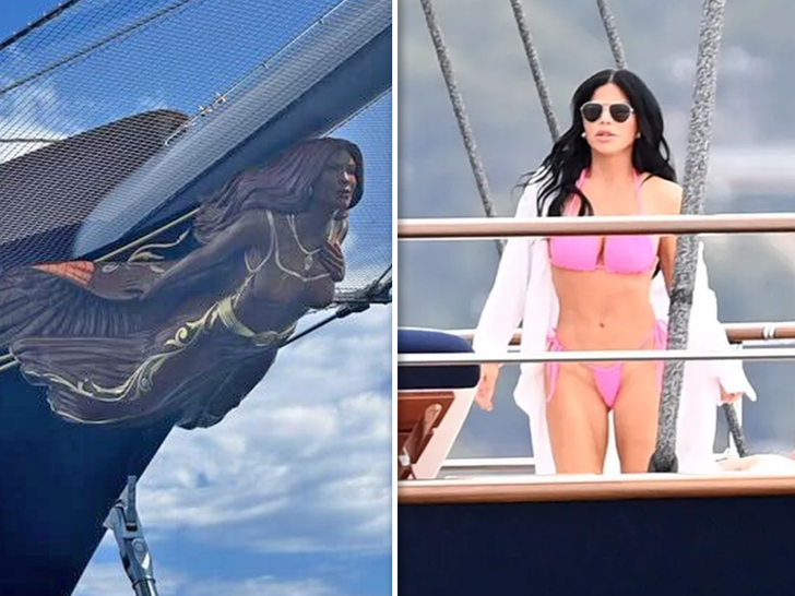Jeff Bezos Superyacht Figurehead Drawing Comparisons To GF Lauren Sanchez