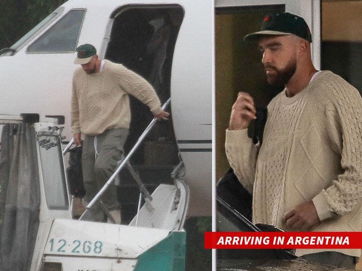 travis kelce arriving in argentina