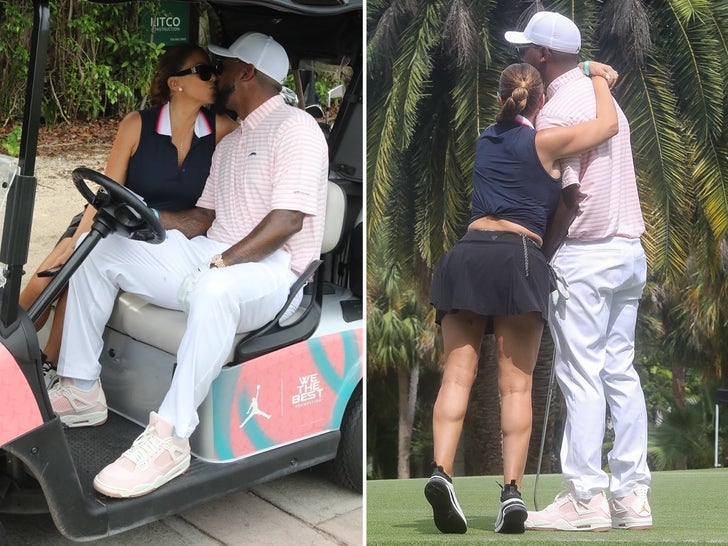 Larsa Pippen & Marcus Jordan -- PDA On The Greens