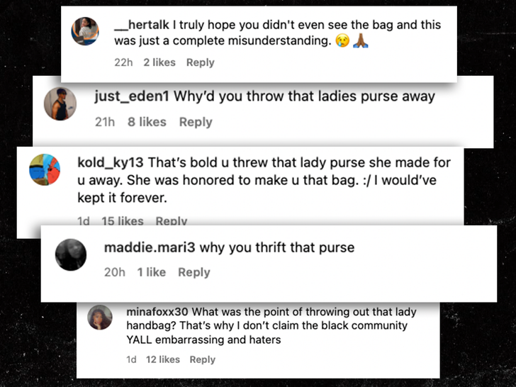 jennifer hudsons ig comments purse.
