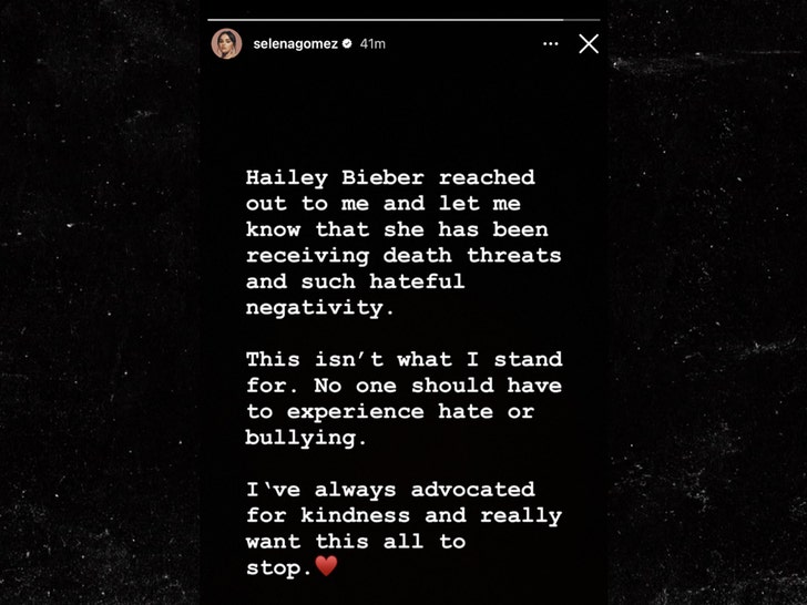 selena gomez hailey bieber insta