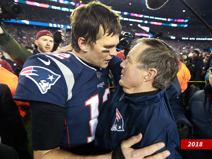 Tom Brady and head coach Bill Belichick